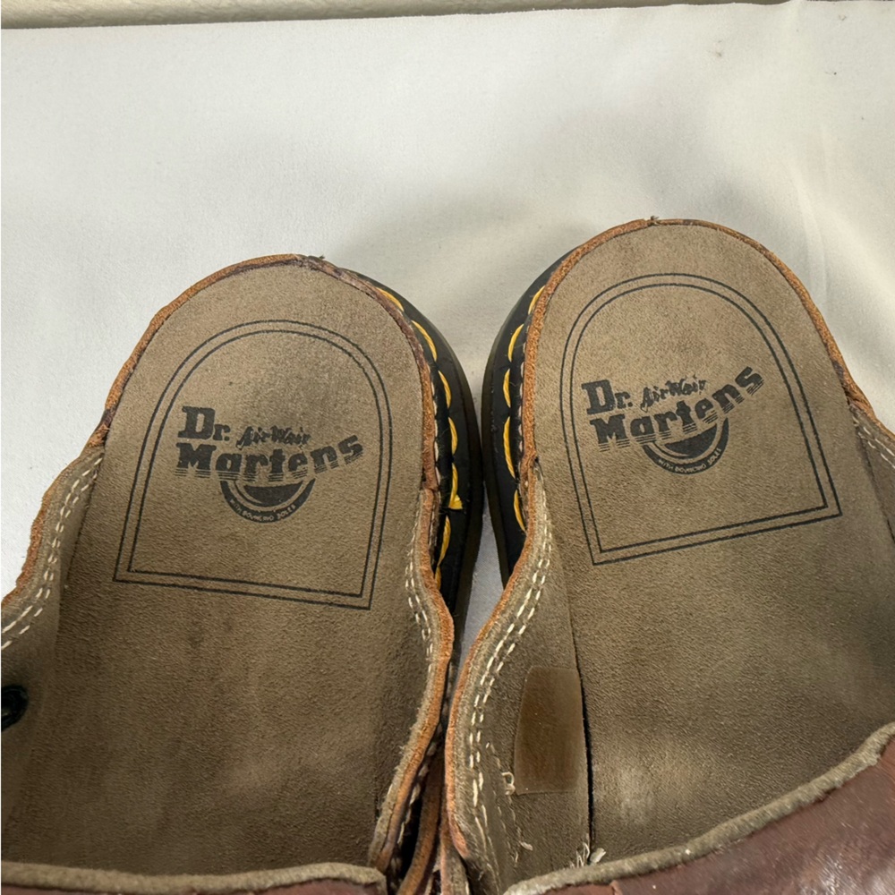 Vintage Dr. Doc Martens 8A59 Fisherman Sandals Chunky Buckle Strap Brown Slides - Picture 13 of 15